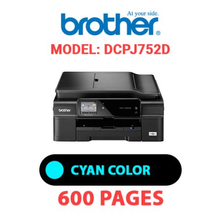 BROTHER DCPJ752D PRINTER - CYAN INK