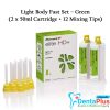 Elite HD+ Impression Material (2 x 50ml Cartridges+12 Mixing Tips) Zhermack - light-body-fast-set-green