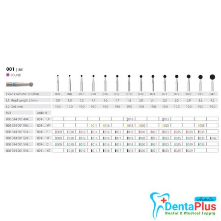 Diamond Burs Round ISO