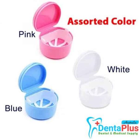 Denture Bath Case with Strainer Assorted Colours