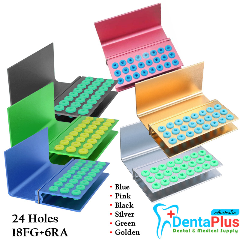 Bur Holder 24 Holes Aluminium Stand with Silicone Cover (18FG+6RA) Each