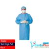 Disposable Isolation Gown Tie Up Blue -Steril- Regular - steril-single-pack-regular-each