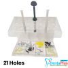 Composite & Etch Syringes Holder with Tips Dispenser & Syringe Acrylic Organizer Holder-12 or 21 or 23 Holes - syringes-holder-with-tips-dispenser-21-holes