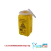 Sharps Disposal Containers / Bins / Bio Can - 1-4-ltr-with-resealable-snap-top