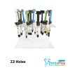Composite & Etch Syringes Holder with Tips Dispenser & Syringe Acrylic Organizer Holder-12 or 21 or 23 Holes - syringes-holder-with-tips-dispenser-23-holes